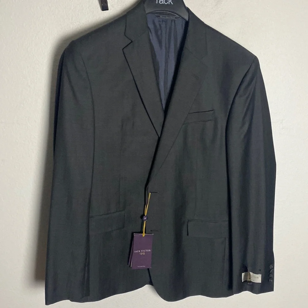 Jack Victor 1913 Ford Sport's Jacket Grey 100% Wool NWT Size 42R Super 220’s